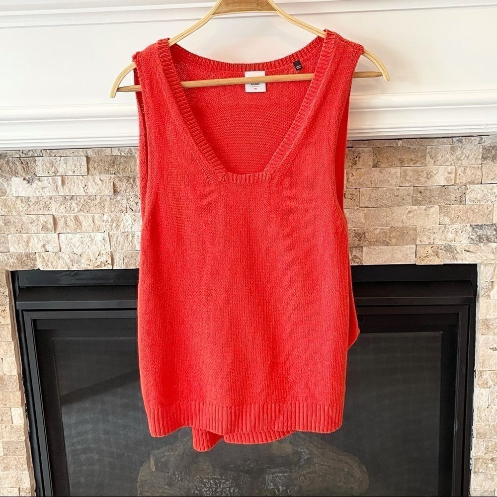 Cabi Siren Orange Angular Sweater Vest 5012 Xs View 2